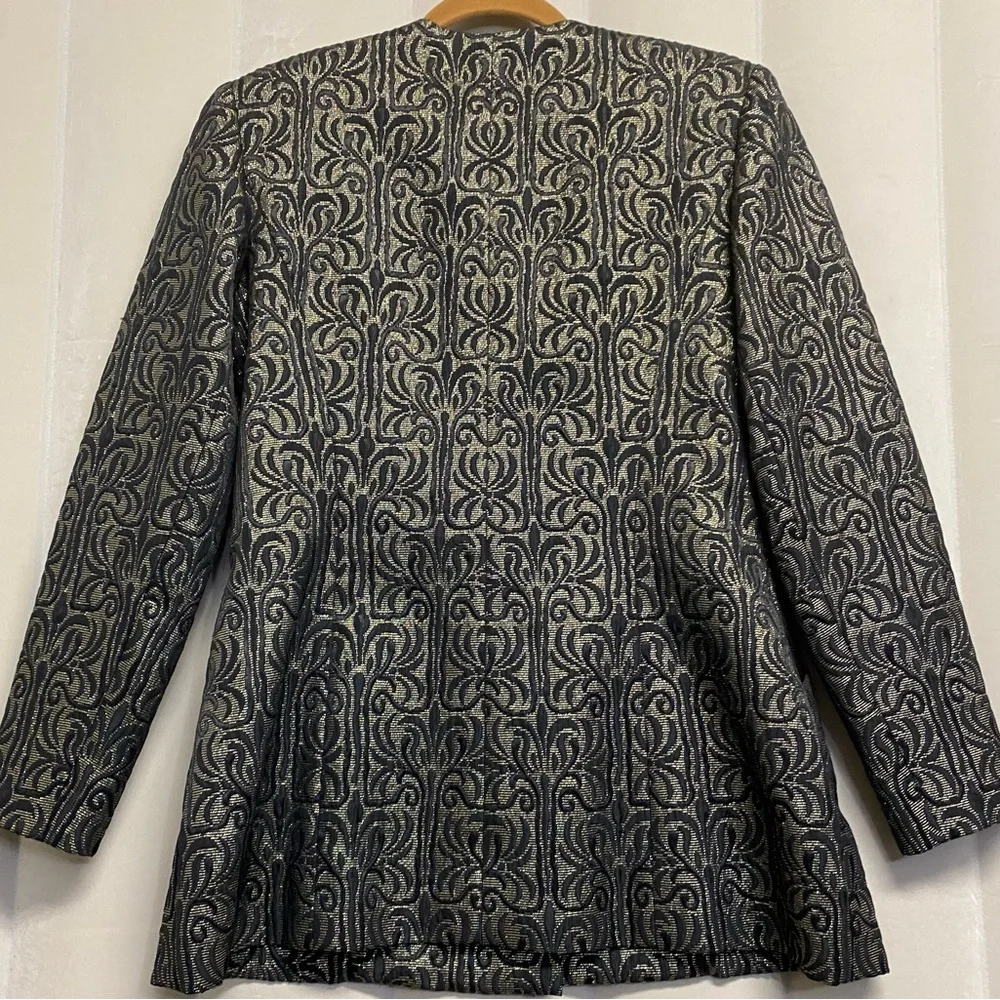 Vintage Mary McFadden Neiman Marcus Womens Blazer Jacket Sz 12 Brocade Old Money
